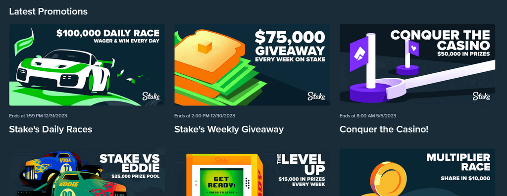 Lukrative Challenges bei Stake.com